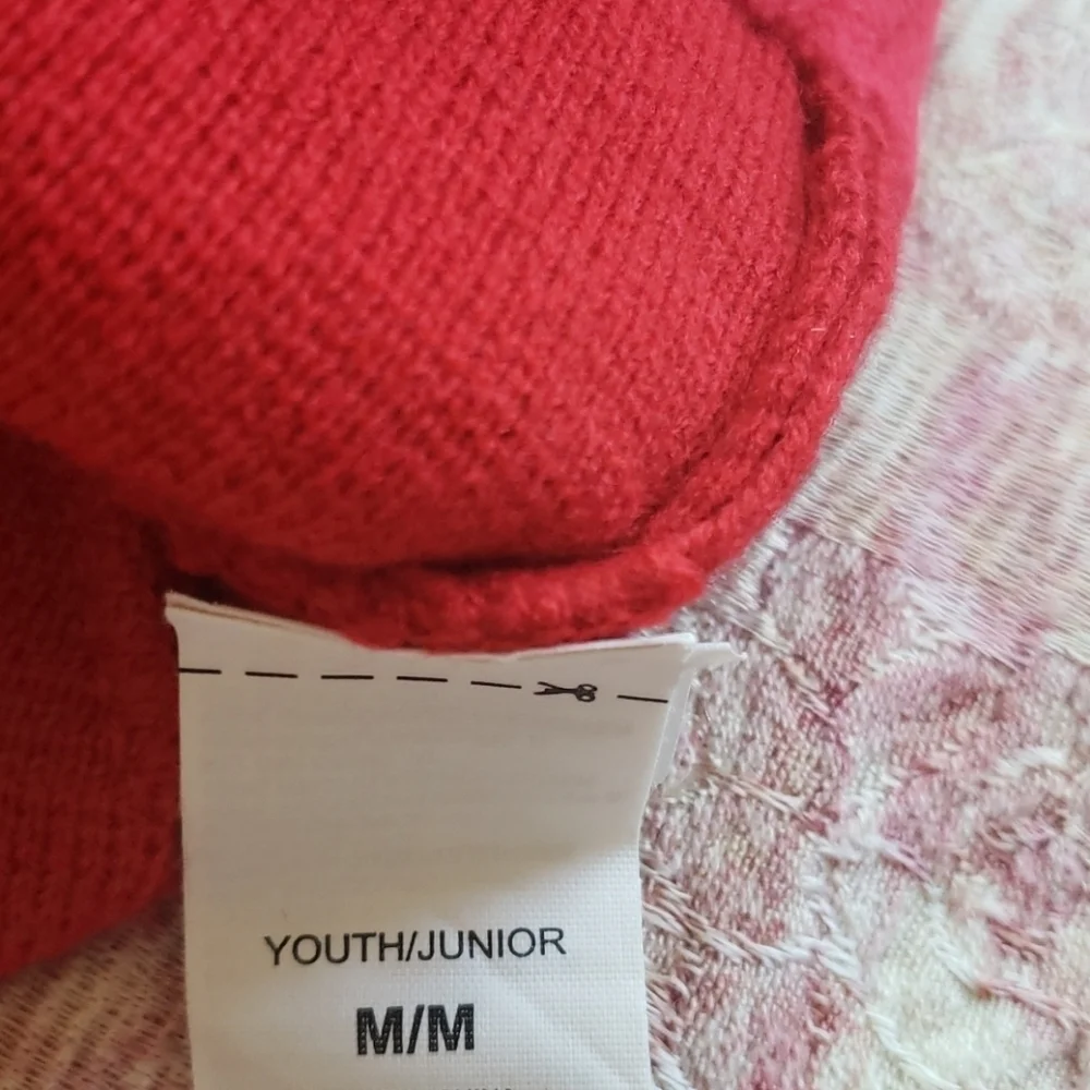 The north face junior M red acrylic hat